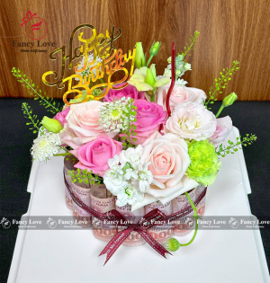 Bánh sinh nhật bằng tiền 20 tờ 50k