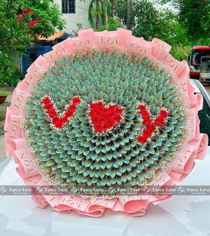 Bó hoa 100 triệu tiền 500k xếp chữ bằng hoa hồng