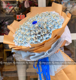 Bó hoa tiền 20k 100 tờ giấy si măng