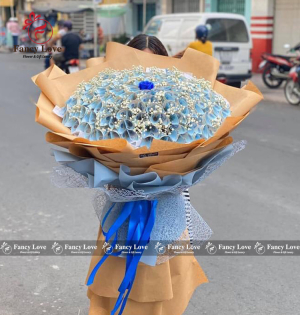 Bó hoa tiền 20k 100 tờ giấy si măng