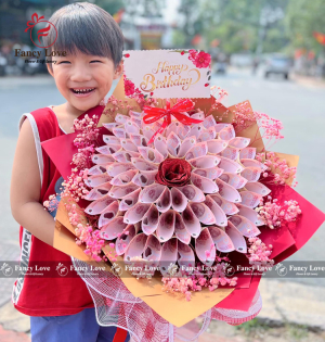 Bó hoa tiền 50k 40 tờ khoảnh khắc