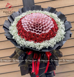Bó hoa tiền 50k size siêu to khổng lồ